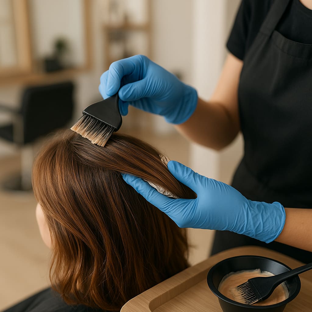 Hair colour application